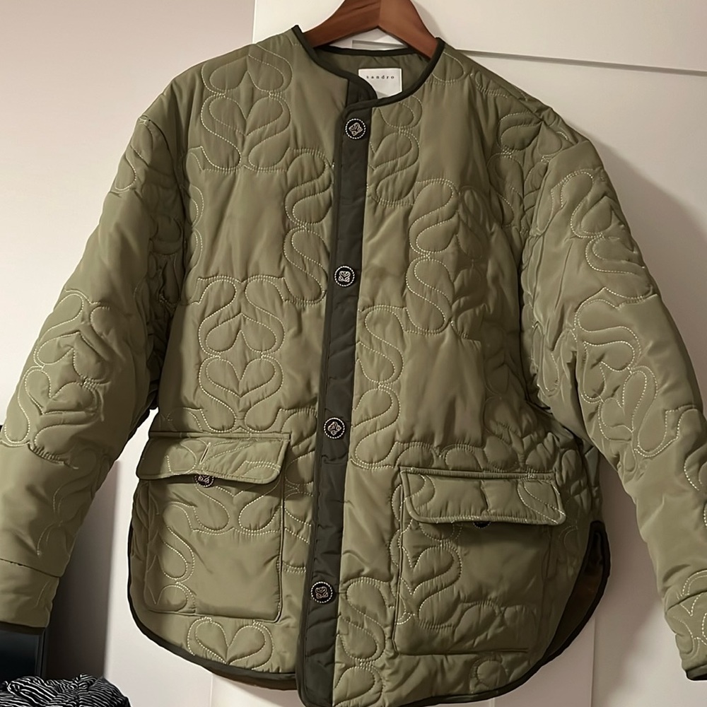 Sandro oversized green jacket size 36